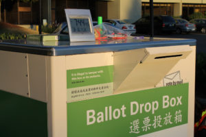 A King County Ballot Drop Box is labeled in different languages. (Photo by King County via Flickr.)